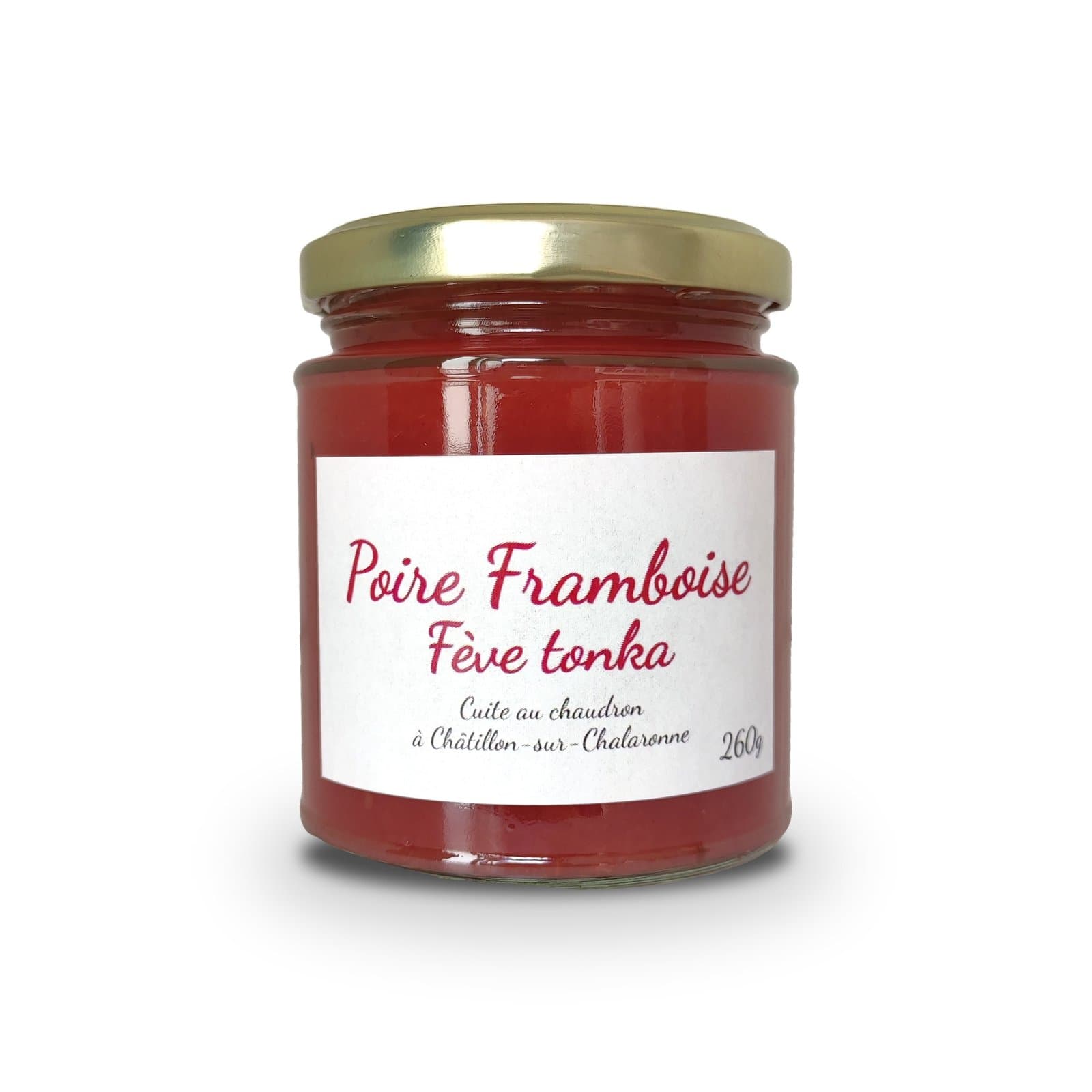 Pots de tartinade Poire Framboise Tonka, formats 120 g et 260 g