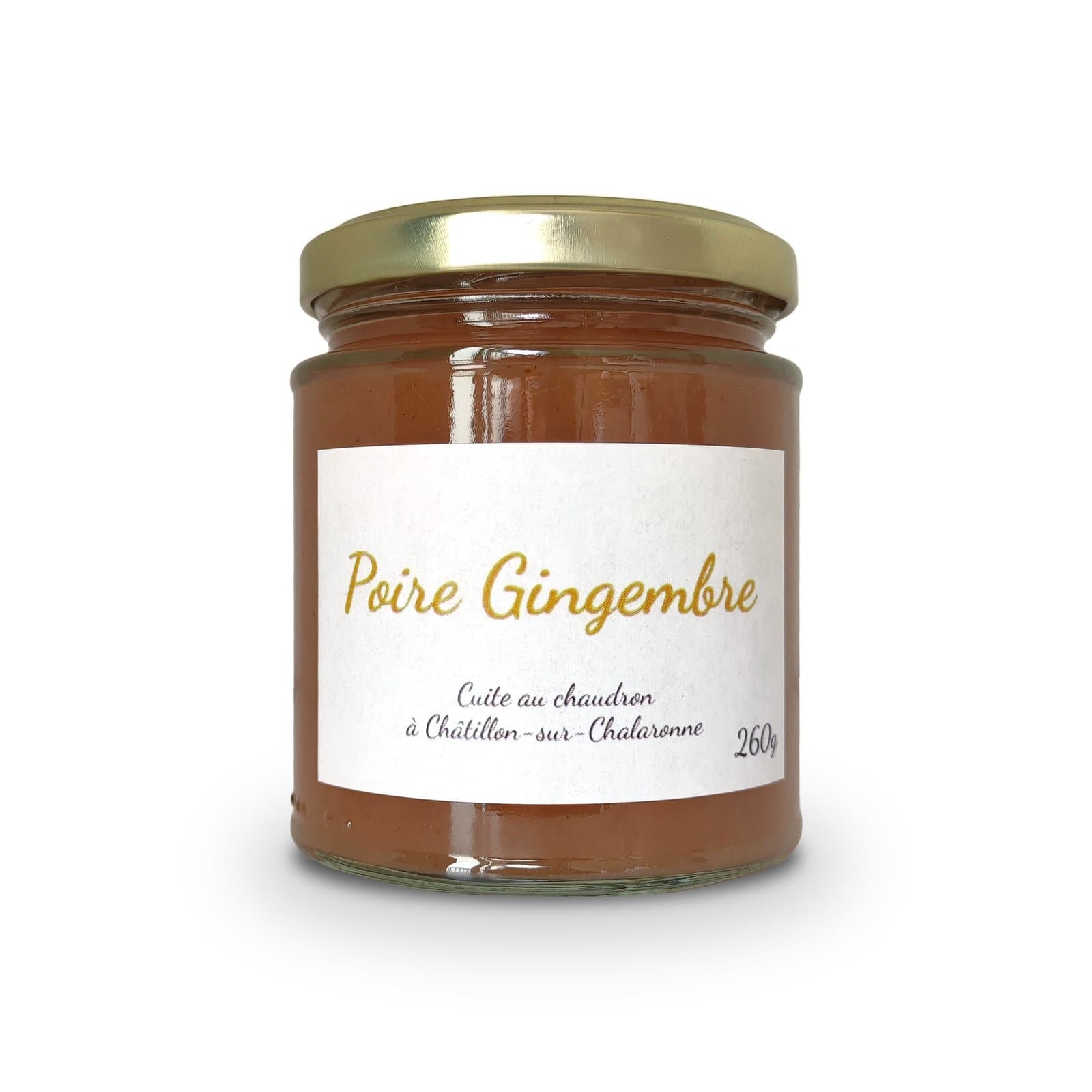 Pots de tartinade Poire Gingembre, formats 120 g et 260 g