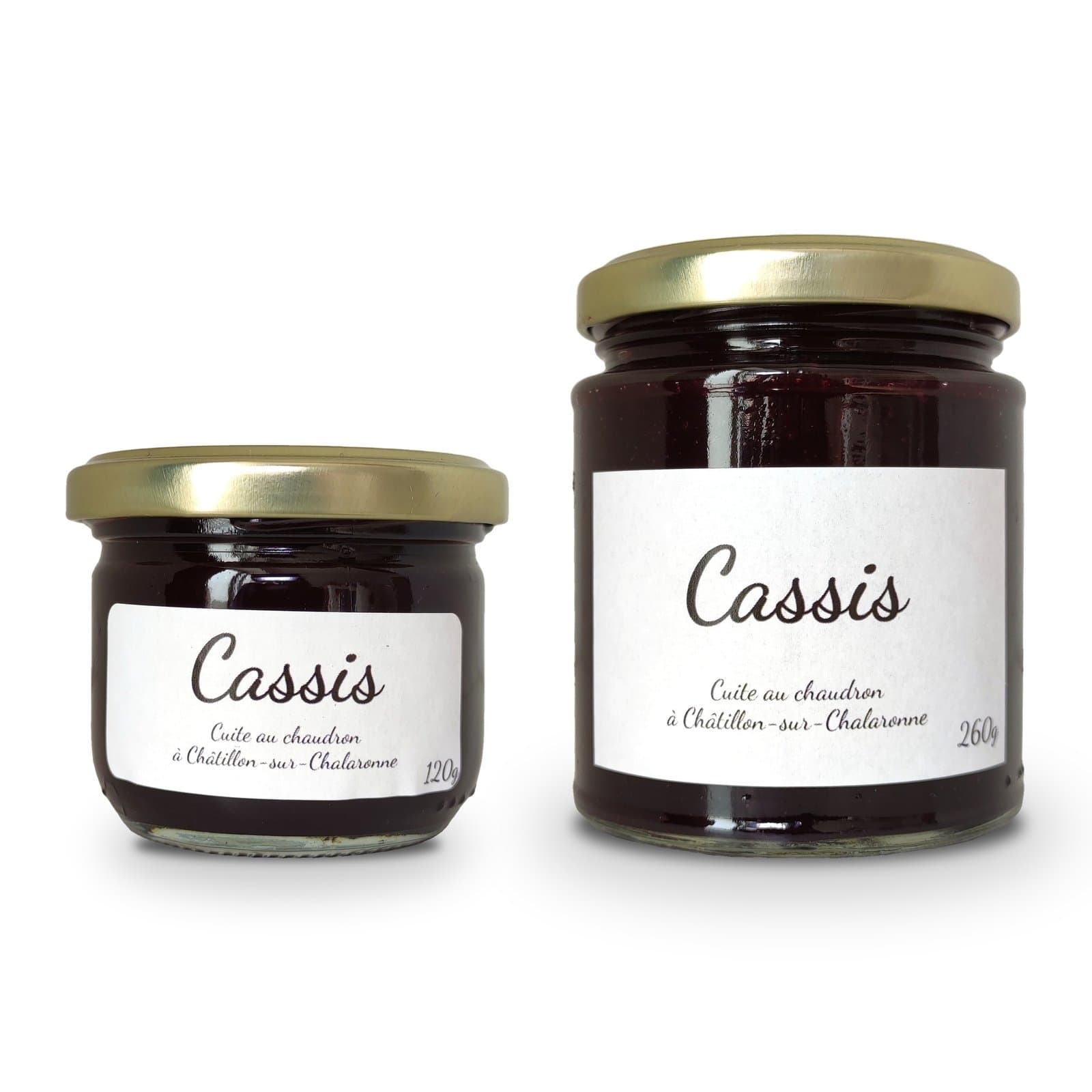 Pots de tartinade Cassis, formats 120 g et 260 g