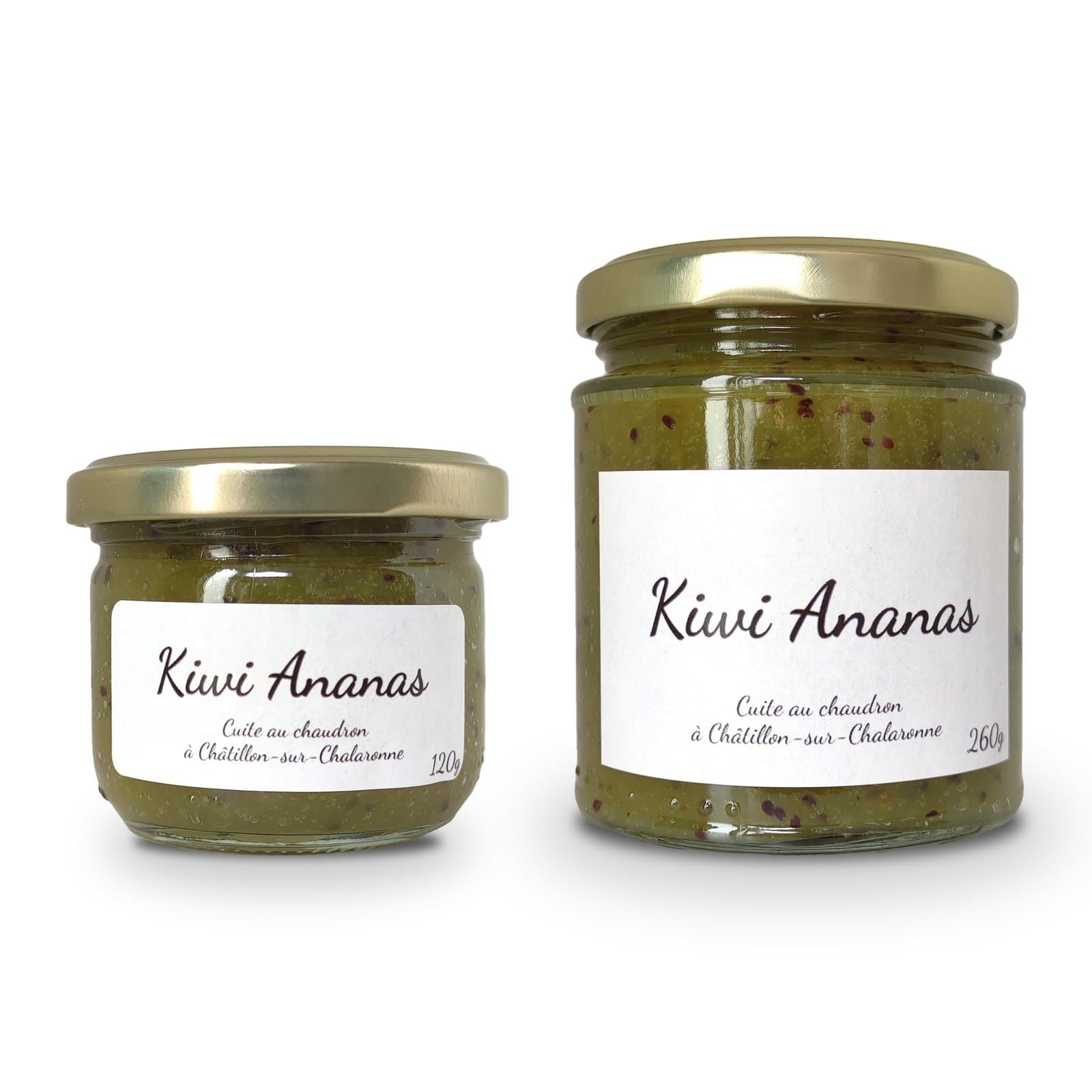 Pots de tartinade Kiwi Ananas, formats 120 g et 260 g