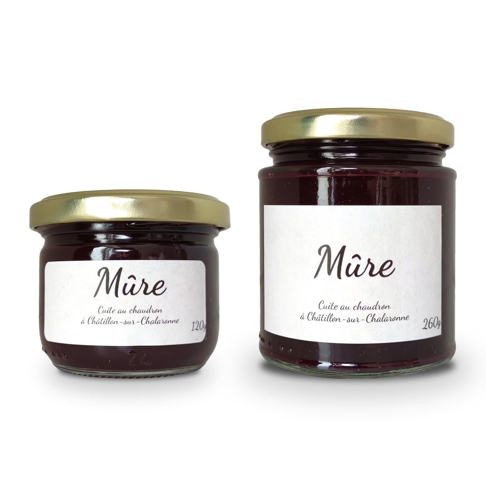 Pots de tartinade Mûre, formats 120 g et 260 g