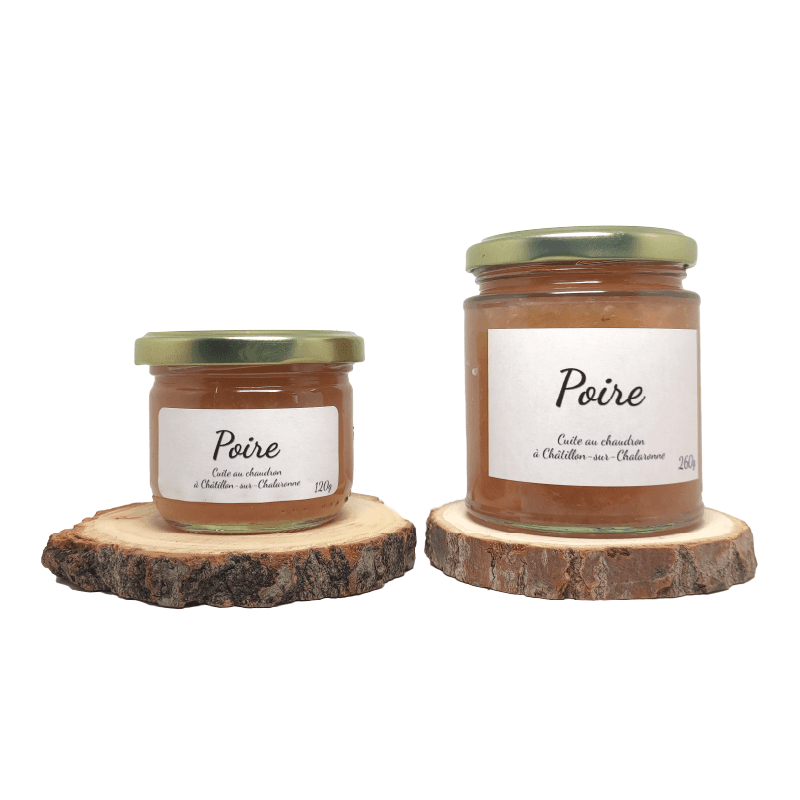 Pots de tartinade Poire, formats 120 g et 260 g