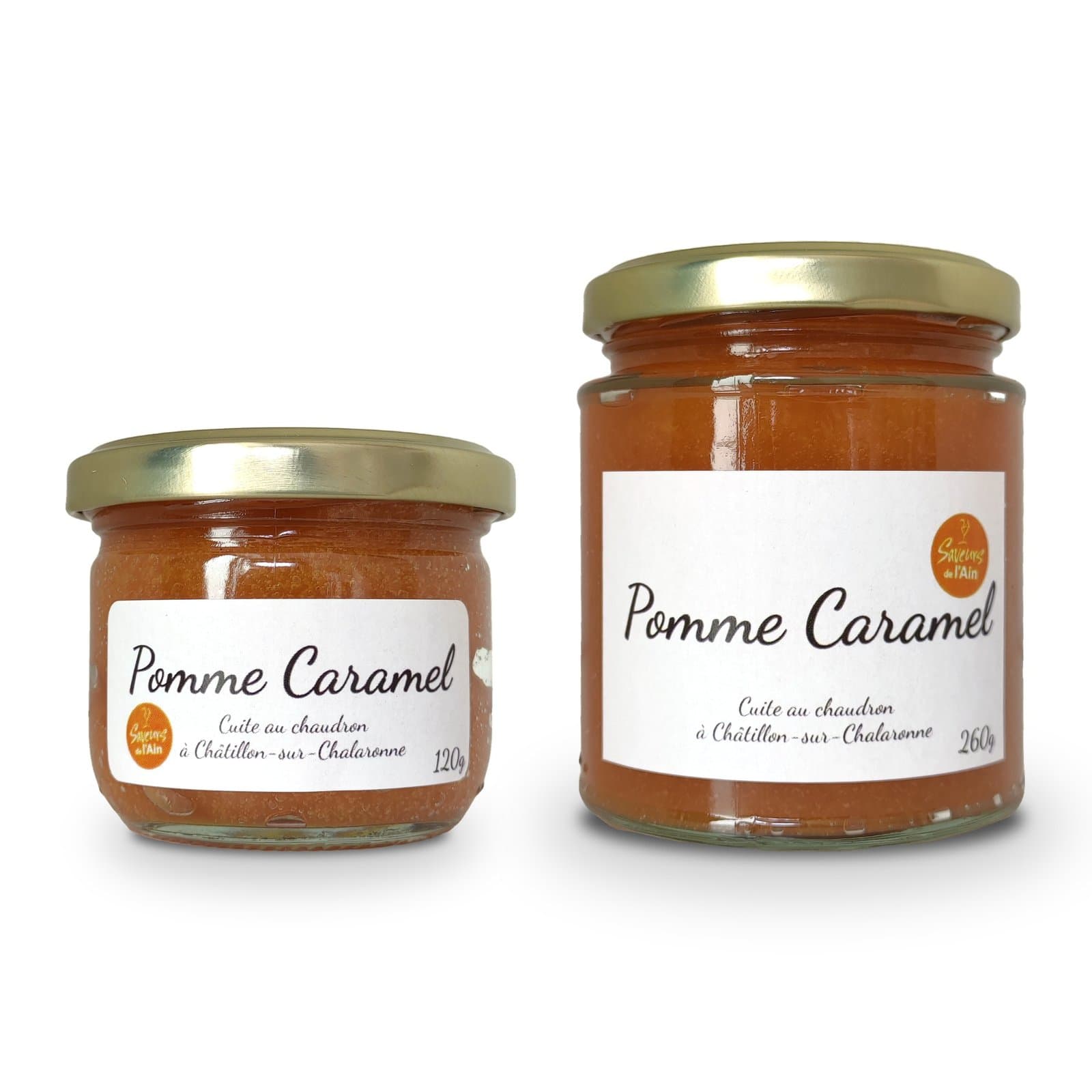 Pots de tartinade Pomme Caramel, formats 120 g et 260 g